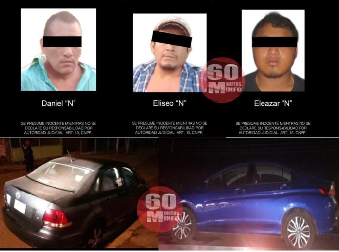 Recupera SSP 4 vehículos y aprehende a 3 sujetos, en la región sur