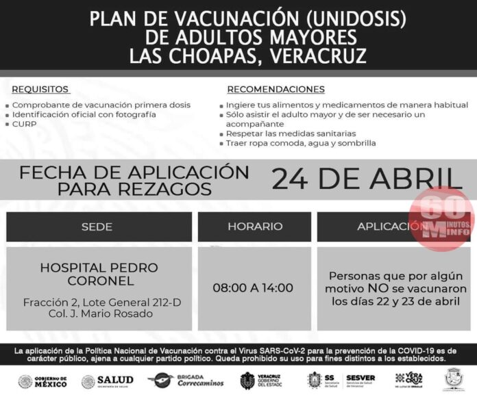 En Las Choapas otra oportunidad para quienes no se vacunaron