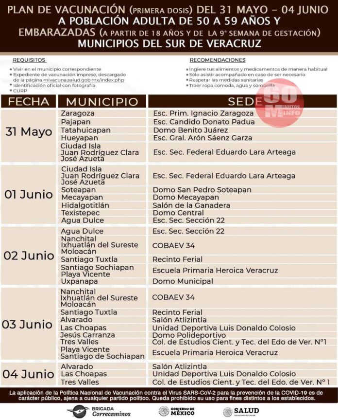 Vacunas en Moloacán, Ixhuatlán, Nanchital