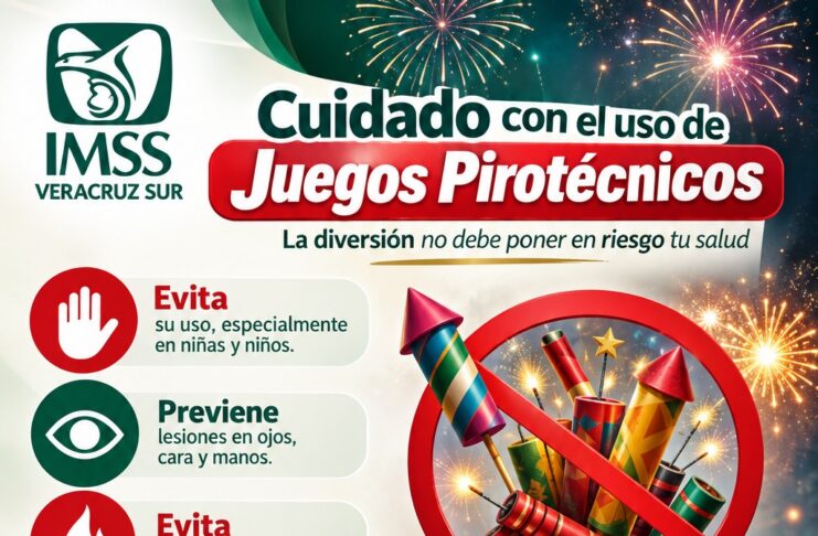 🚨 IMSS Veracruz Sur alerta sobre riesgos de la pirotecnia durante las fiestas patrias