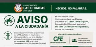 ⚡️ FALLA EN TORRE DE TRANSMISIÓN DEJA SIN LUZ A LAS CHOAPAS; CFE YA TRABAJA EN LA REPARACIÓN